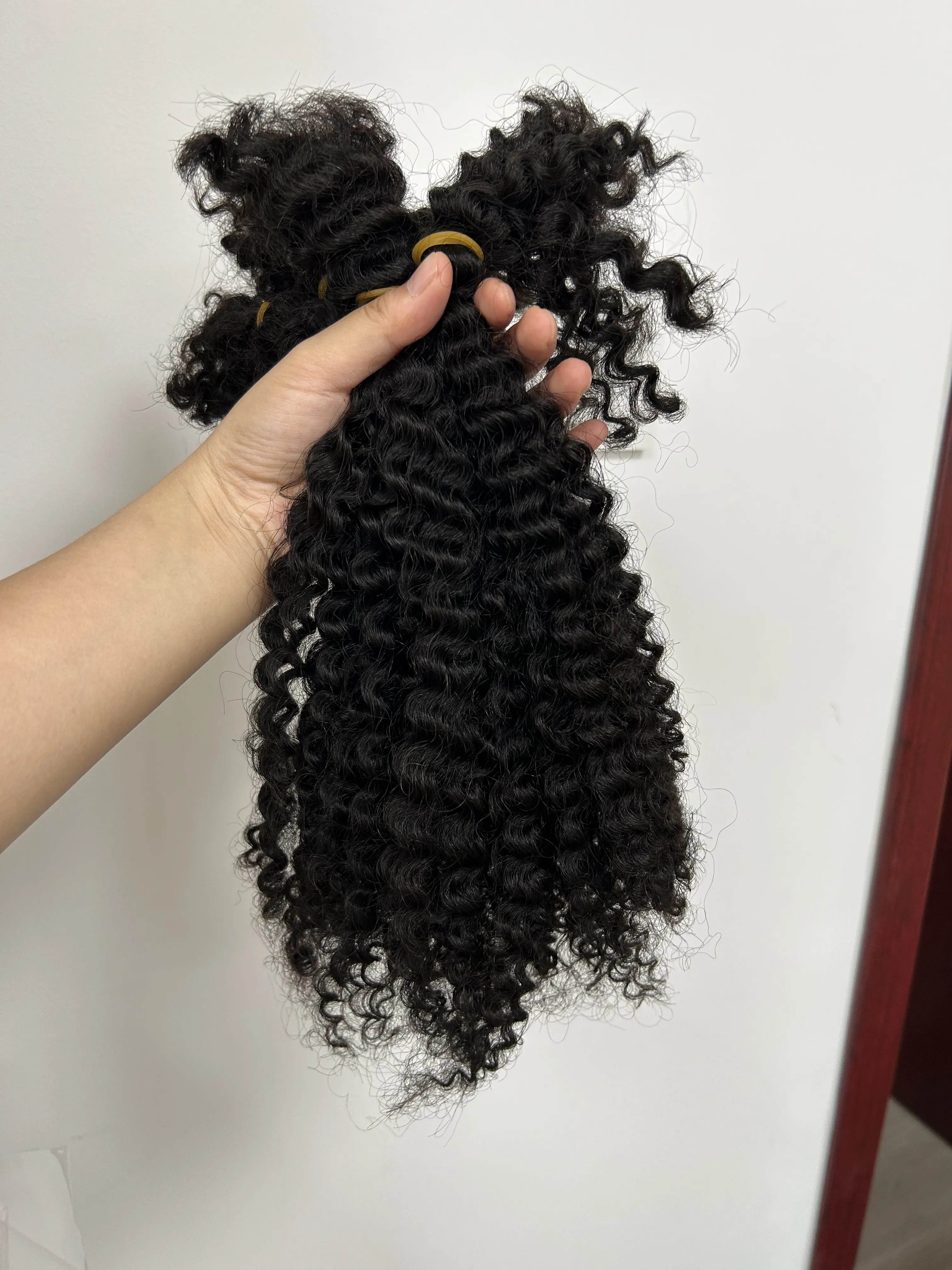 100g Afro Kinky Curly Locks Hair Extensions Microlocs Human Braiding Hair Bulk Hair For Braiding Crochet Braids 4B 4C - Image 2