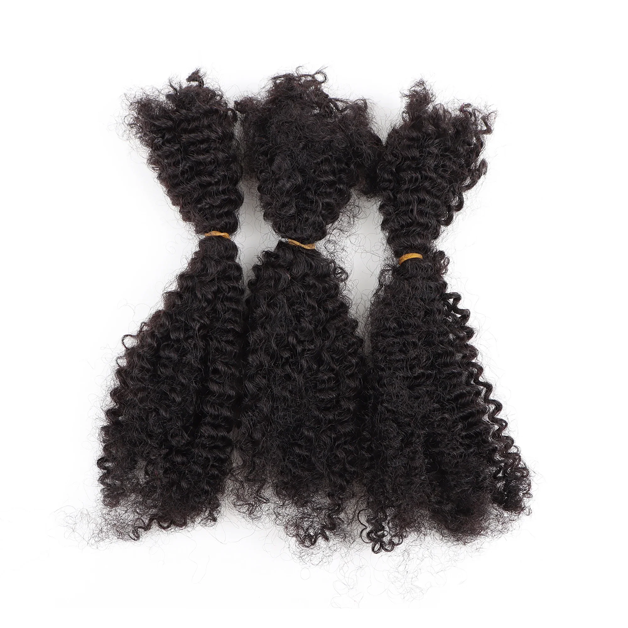 Afro Kinky Curly Locks Hair Extensions Microlocs Human Braiding Hair Bulk Hair For Braiding Natural Black Crochet Braids 4B 4C - Image 3
