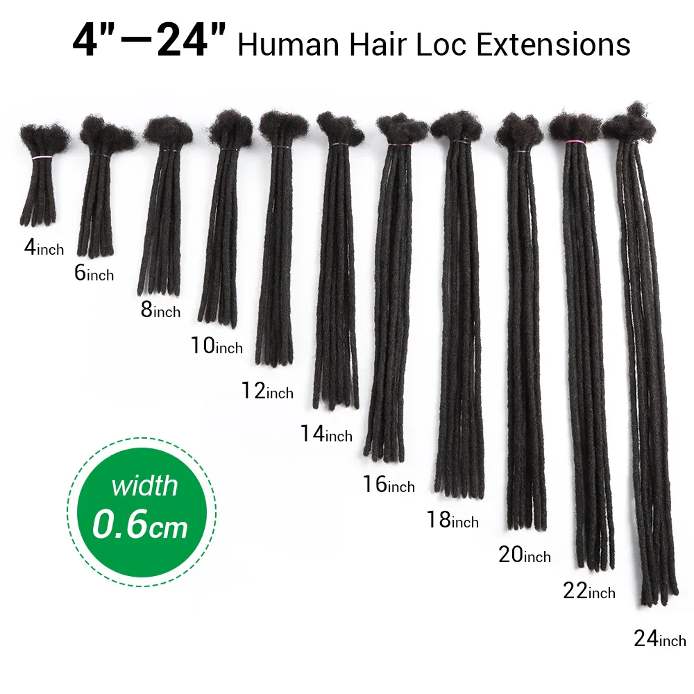 AHVAST 0.2cm 0.4cm 0.6cm 0.8cm Dread Locks Crochet Hair 100% Real Human Hair Handmade Mirco Dreadlocks Extension For Men Women - Image 6