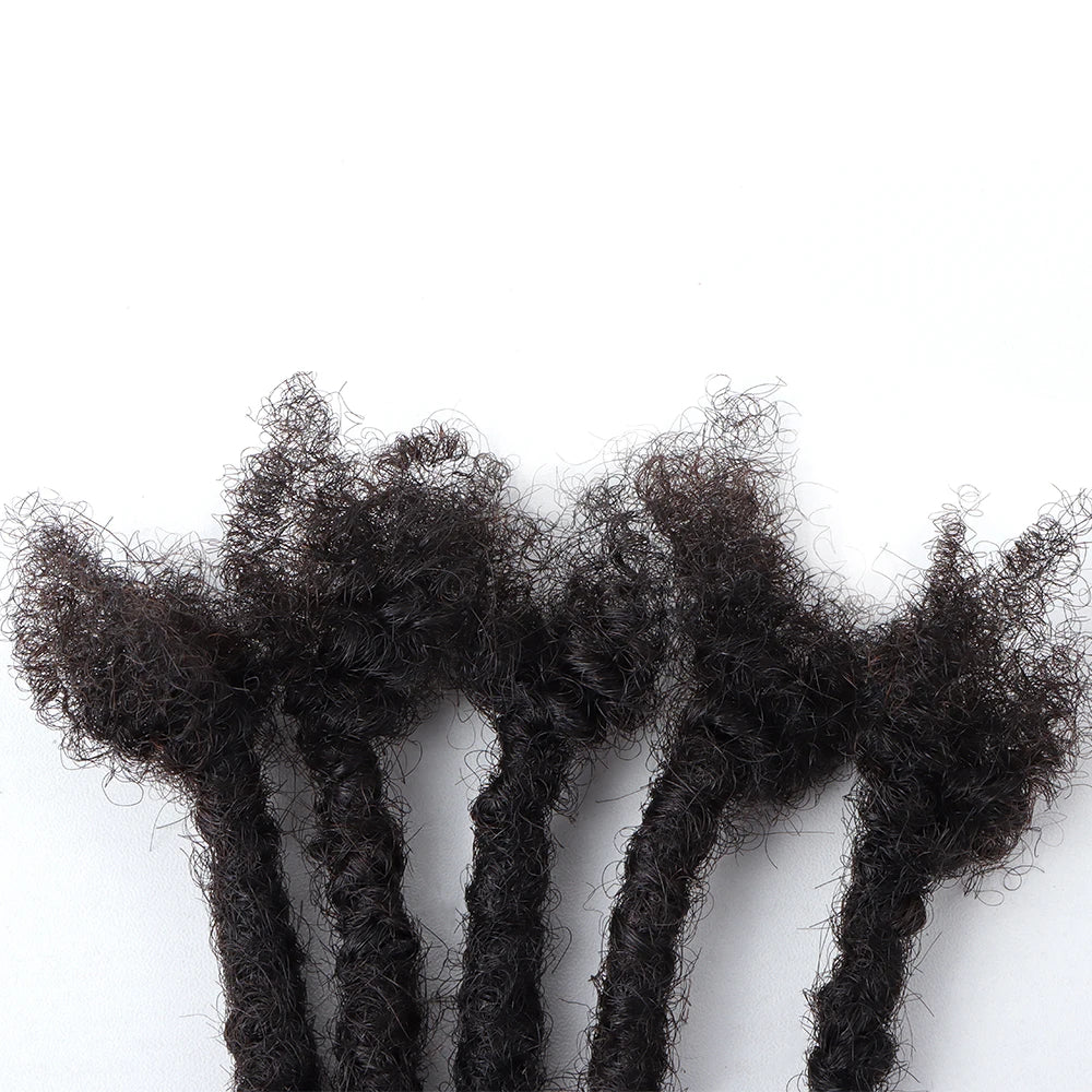 AHVAST 0.4cm 0.6cm 0.8cm Width 100%Human Hair Textured Loc Extension Natural Hair Curly Hair,Full Handmade Permanent Hair - Image 5