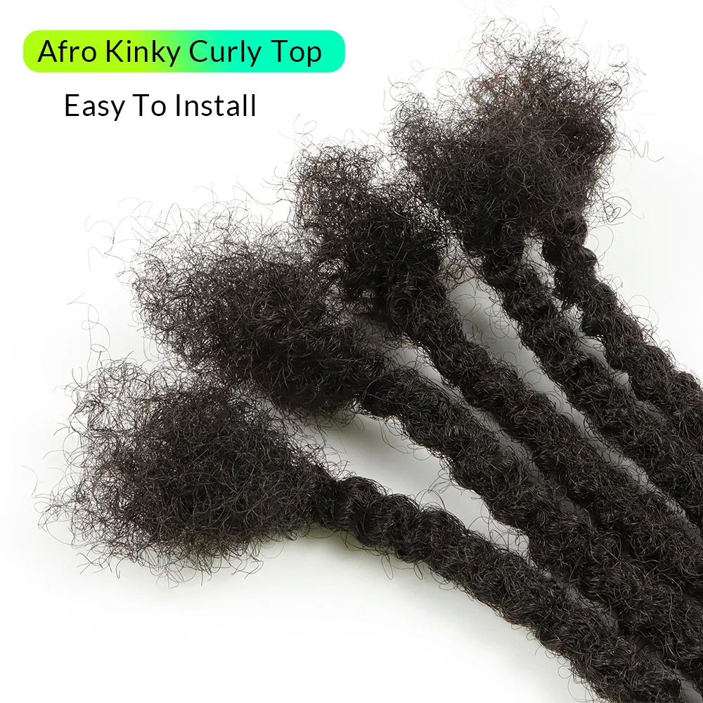 AHVAST 100% Human Hair Curly Ends Locs Texture Locs Dreadlocks Extensions Textured Coiled Tips Locs - Image 4