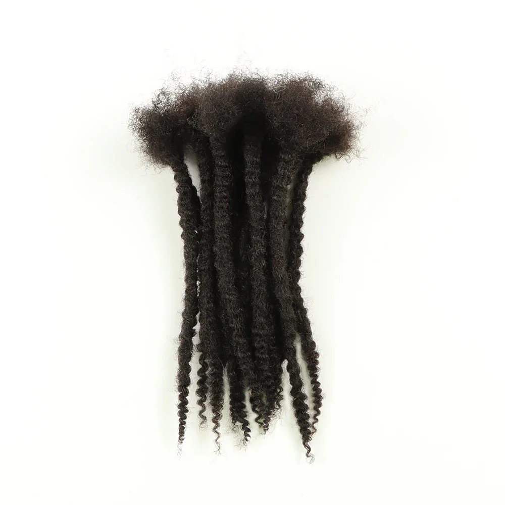 AHVAST 100% Human Hair Curly Ends Locs Texture Locs Dreadlocks Extensions Textured Coiled Tips Locs - Image 7