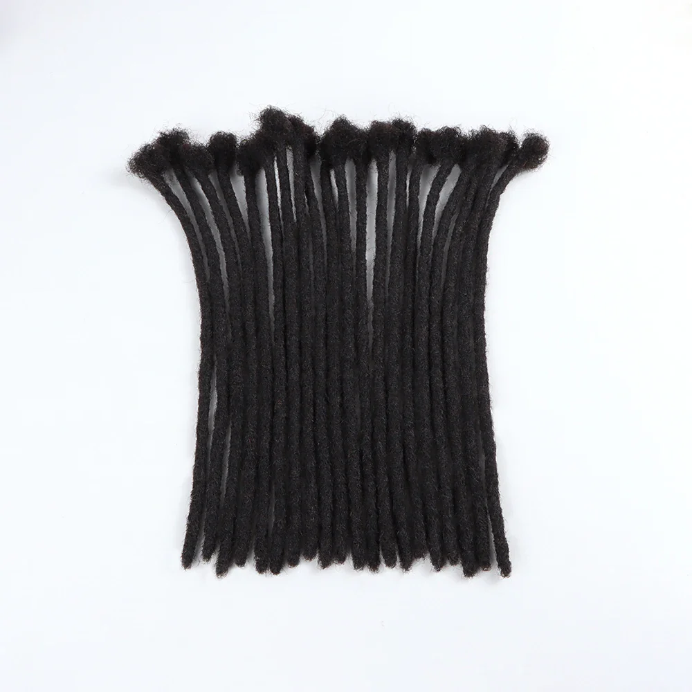 AHVAST 4inch and 6inch Natural black  Color Dreads Extensions 100% Full Handmade Human Hair Soft Dreadlocks 60 Strands - Image 7