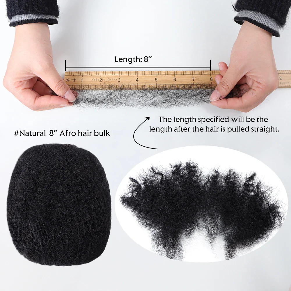 AHVAST Brazilian Remy Hair Afro kinky Curly Bulk Human Hair For Braiding 1 Bundle 50g/pc Natural Color Braids Hair No Weft - Image 5