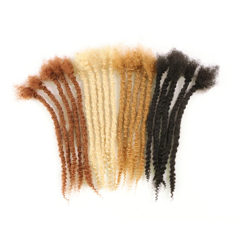 AHVAST Textured Coiled Tips Curly Ends Locs Human Hair Extensions Natural Black Small Size 0.6cm - Image 4
