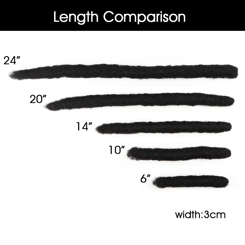 Locsoflove Handmade 3cm/4cm Human Hair Wick Locs Dreadlocks Freadlocks Extension Wholesale Factory Price - Image 5