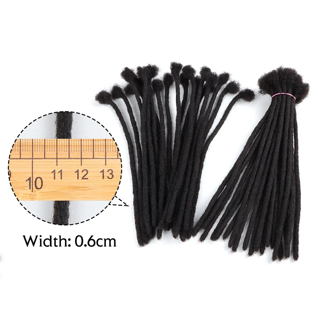 VAST 0.6cm 20/40/60 Strands 100% Human Hair Afro Kinky Dreadlock Extensions for Women Full Head Handmade Human Locs Extension - Image 5