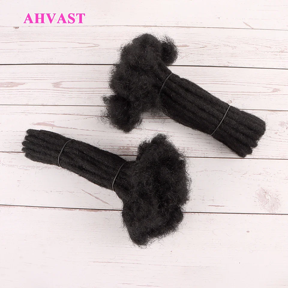 VAST Dreadlock Extensions 100% Human Hair 60 Strands 0.6cm Thickness for Men Women Kids Full Head Handmade Soft - Image 2