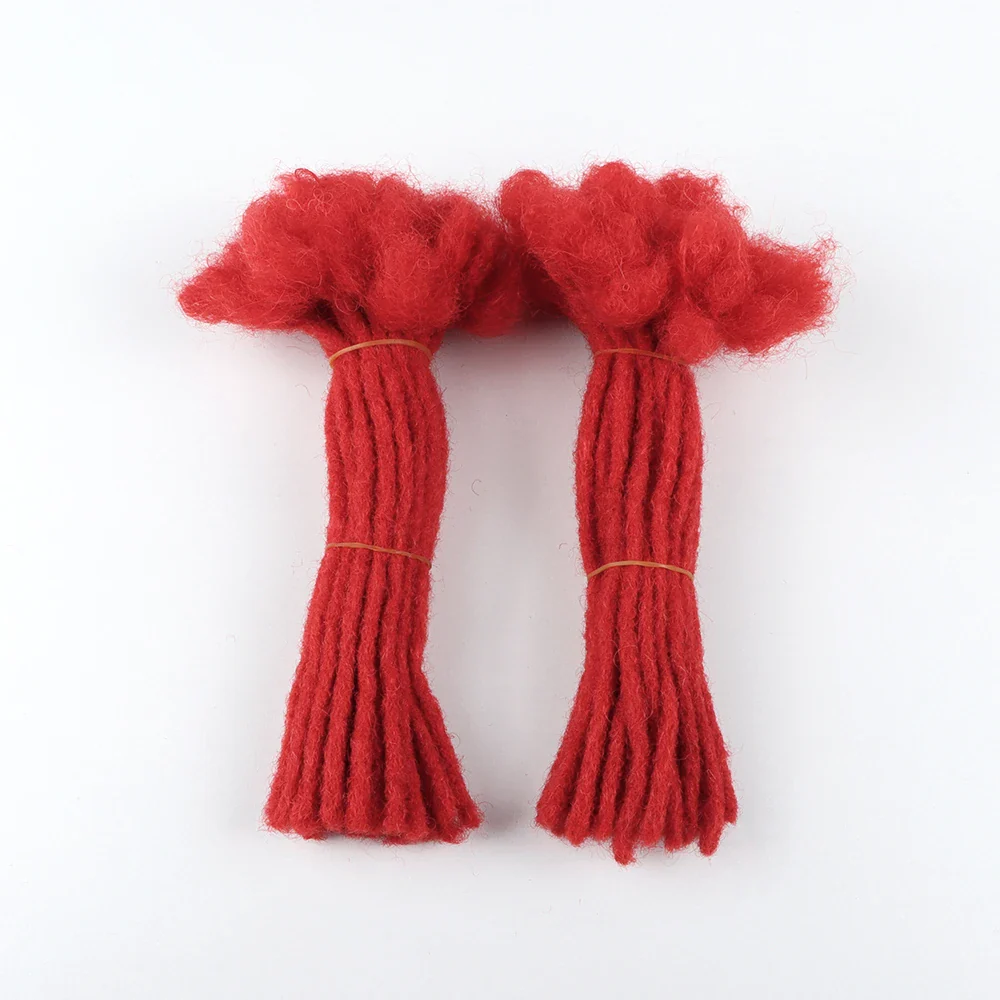 VAST Dreads Extensions 100% Human Hair Red Dreadlocks Full Handmade 0.6cm Thickness 60 Strands - Image 2