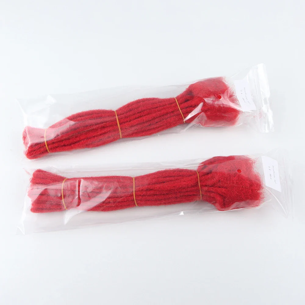 VAST Dreads Extensions 100% Human Hair Red Dreadlocks Full Handmade 0.6cm Thickness 60 Strands - Image 3