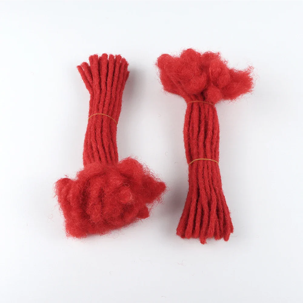VAST Dreads Extensions 100% Human Hair Red Dreadlocks Full Handmade 0.6cm Thickness 60 Strands - Image 4