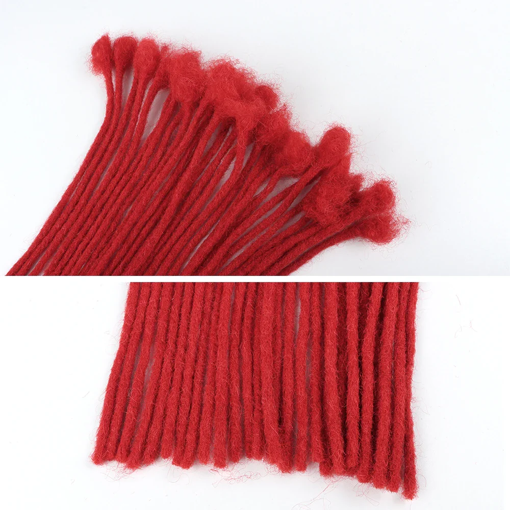 VAST Dreads Extensions 100% Human Hair Red Dreadlocks Full Handmade 0.6cm Thickness 60 Strands - Image 5